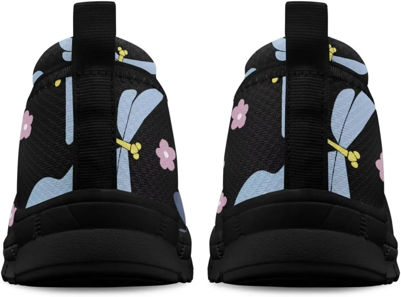 Women's Casual Shoes Floral Stylish Everyday Loafers Breathable Non Slip Work Shoes for Indoor Outdoor Size 6-11 Black Sole