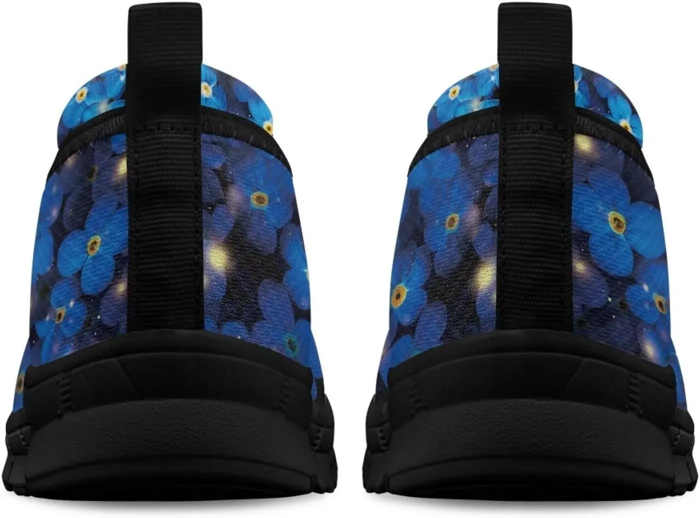 Women's Casual Shoes Floral Stylish Everyday Loafers Breathable Non Slip Work Shoes for Indoor Outdoor Size 6-11 Black Sole