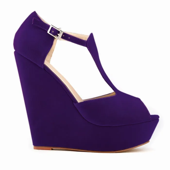 Women's Casual Wedge Heel Suede Roman Fisherman Sandals