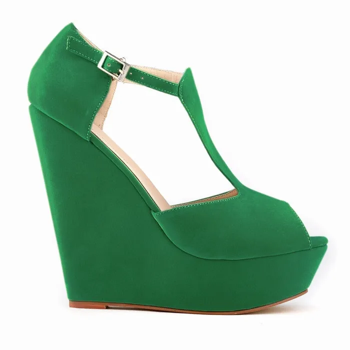 Women's Casual Wedge Heel Suede Roman Fisherman Sandals