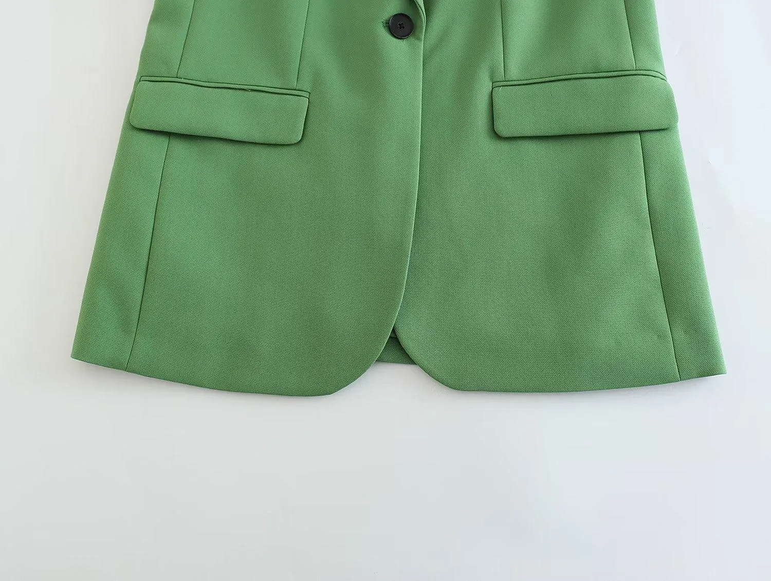 Women's Fashionable Simple Suit Jacket High Waist Baggy Straight Trousers Suit