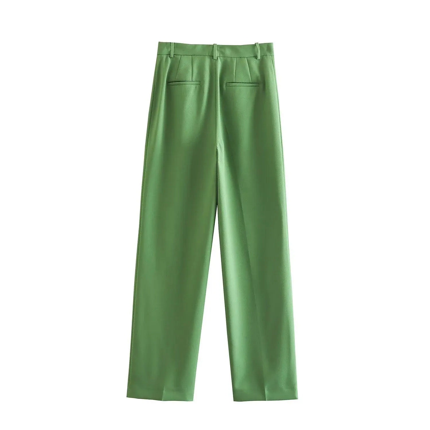 Women's Fashionable Simple Suit Jacket High Waist Baggy Straight Trousers Suit