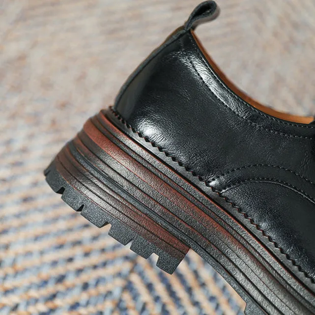 Women's Platform Lace-up Casual Loafers