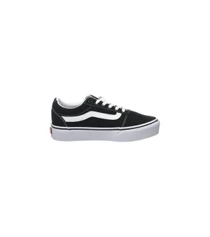 Womens Ward Platform Black/White Canvas Trainer