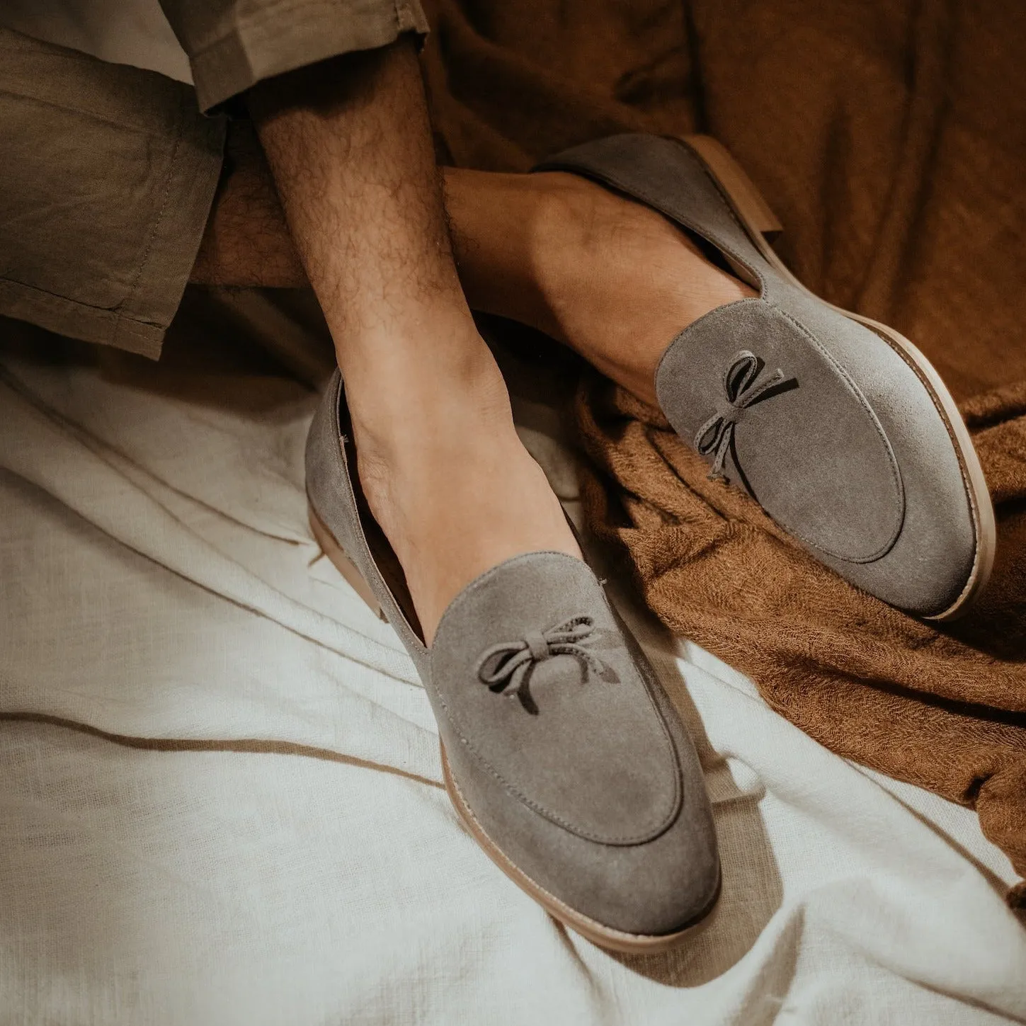 Wyld Faux-Suede Slip-Ons – Pastel Grey